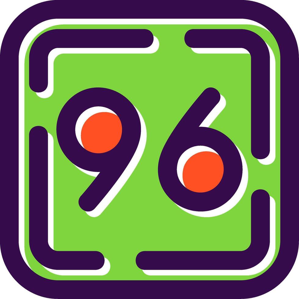 Ninety Six Filled Icon vector