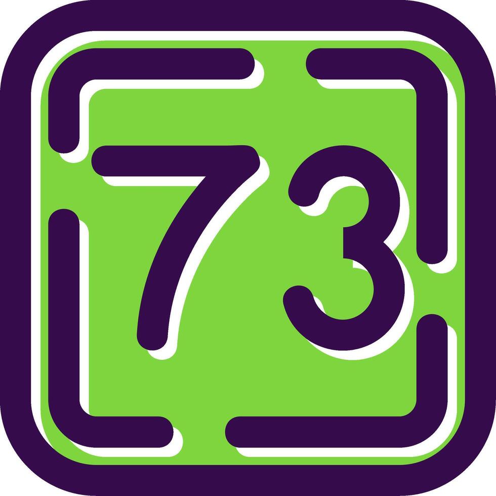 Seventy Three Filled Icon vector