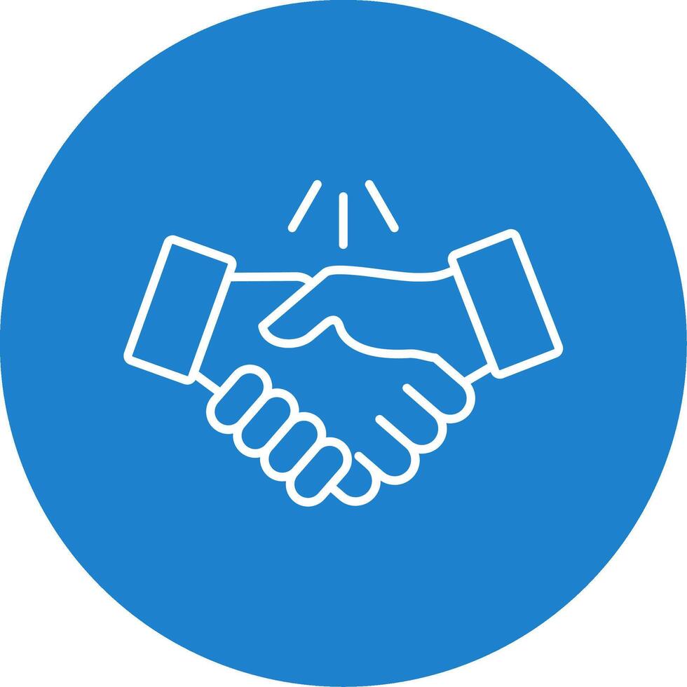 Handshake Line Circle color Icon vector