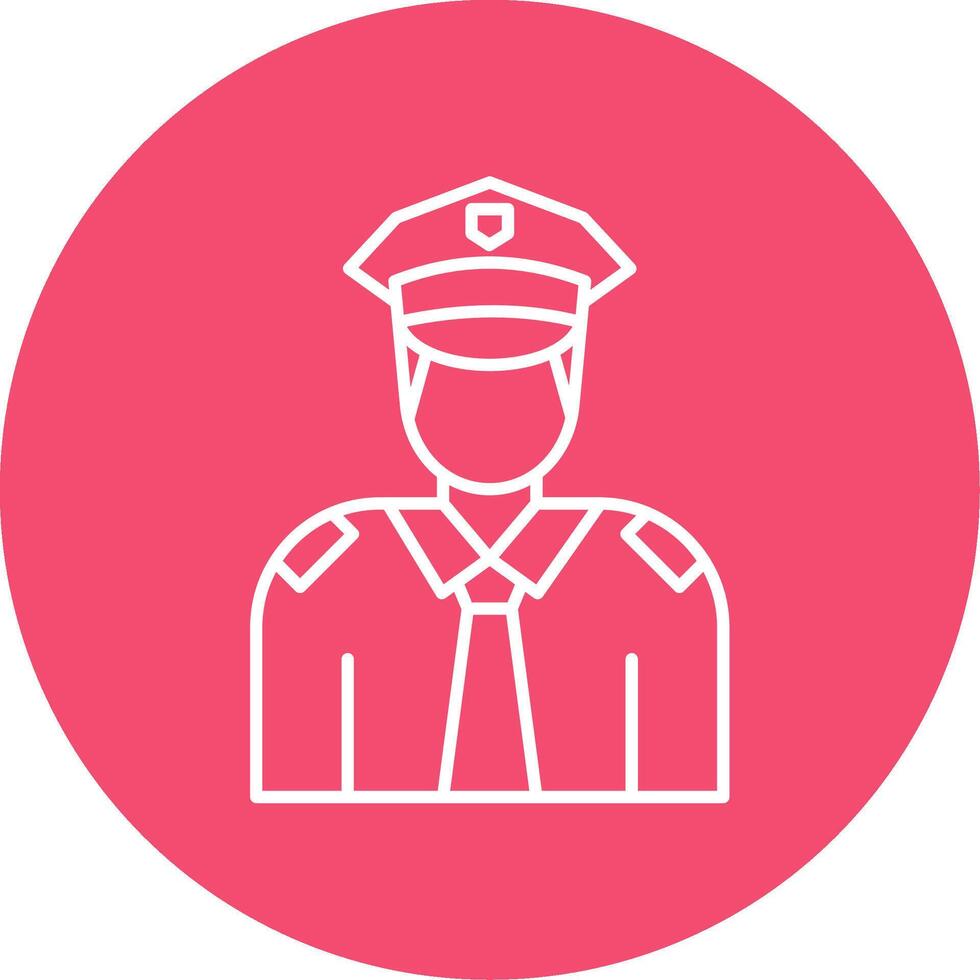Policeman Line Circle color Icon vector