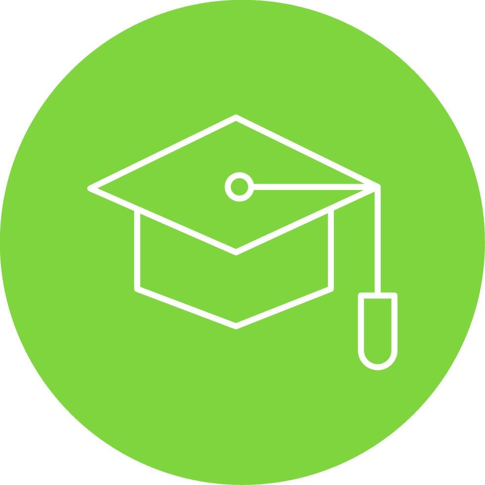 Graduate Hat Line Circle color Icon vector