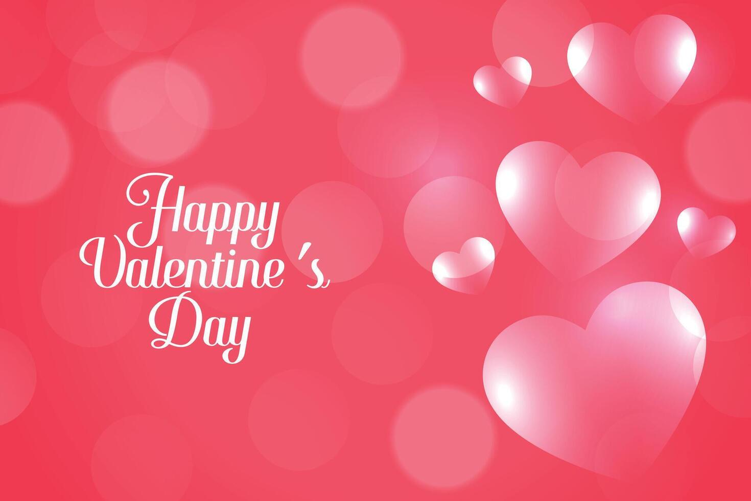 attractive pink bokeh valentines day hearts banner vector