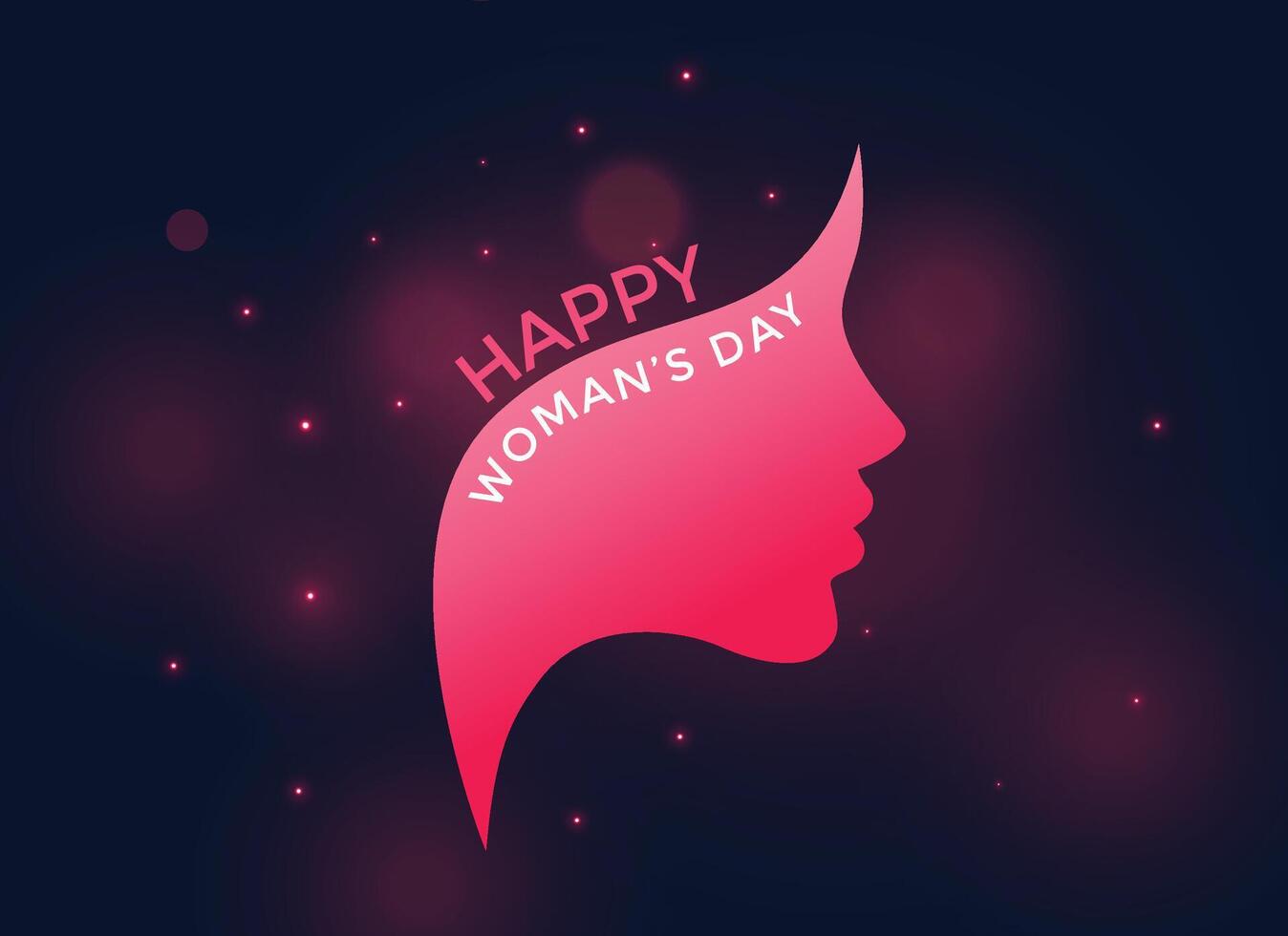 pink female face for happy women's day vector