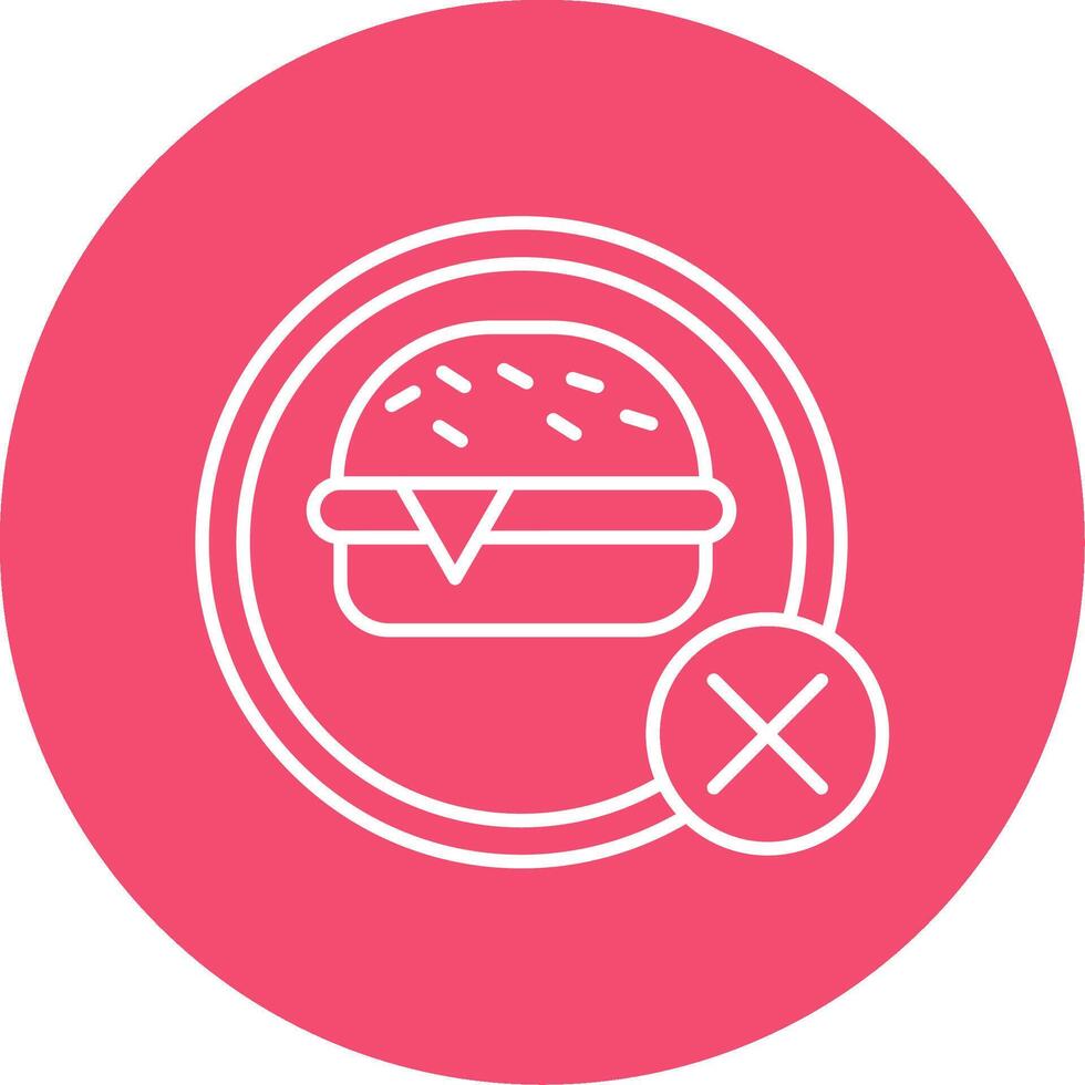 No Food Line Circle color Icon vector