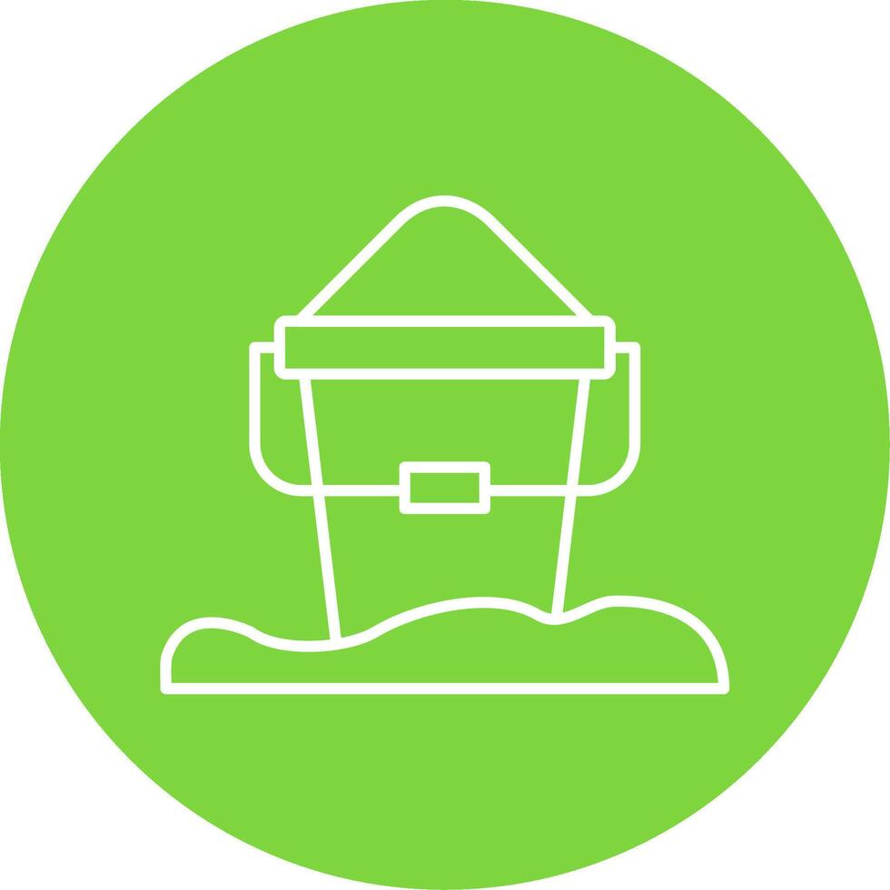 Sand Bucket Line Circle color Icon vector