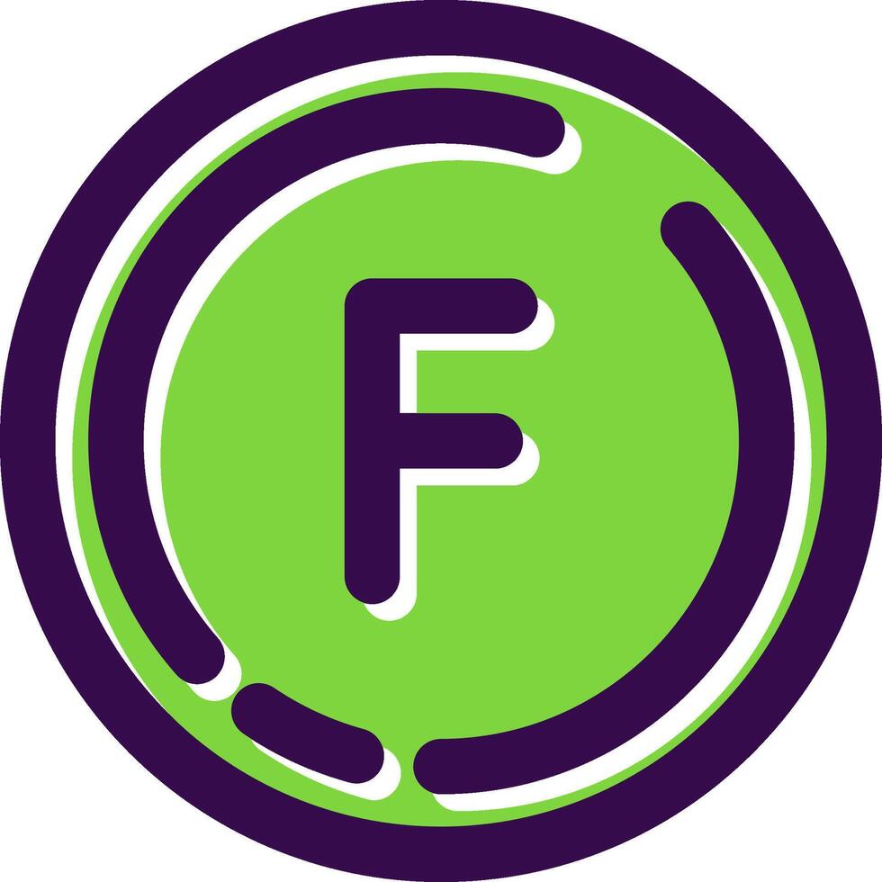 Letter f Filled Icon vector