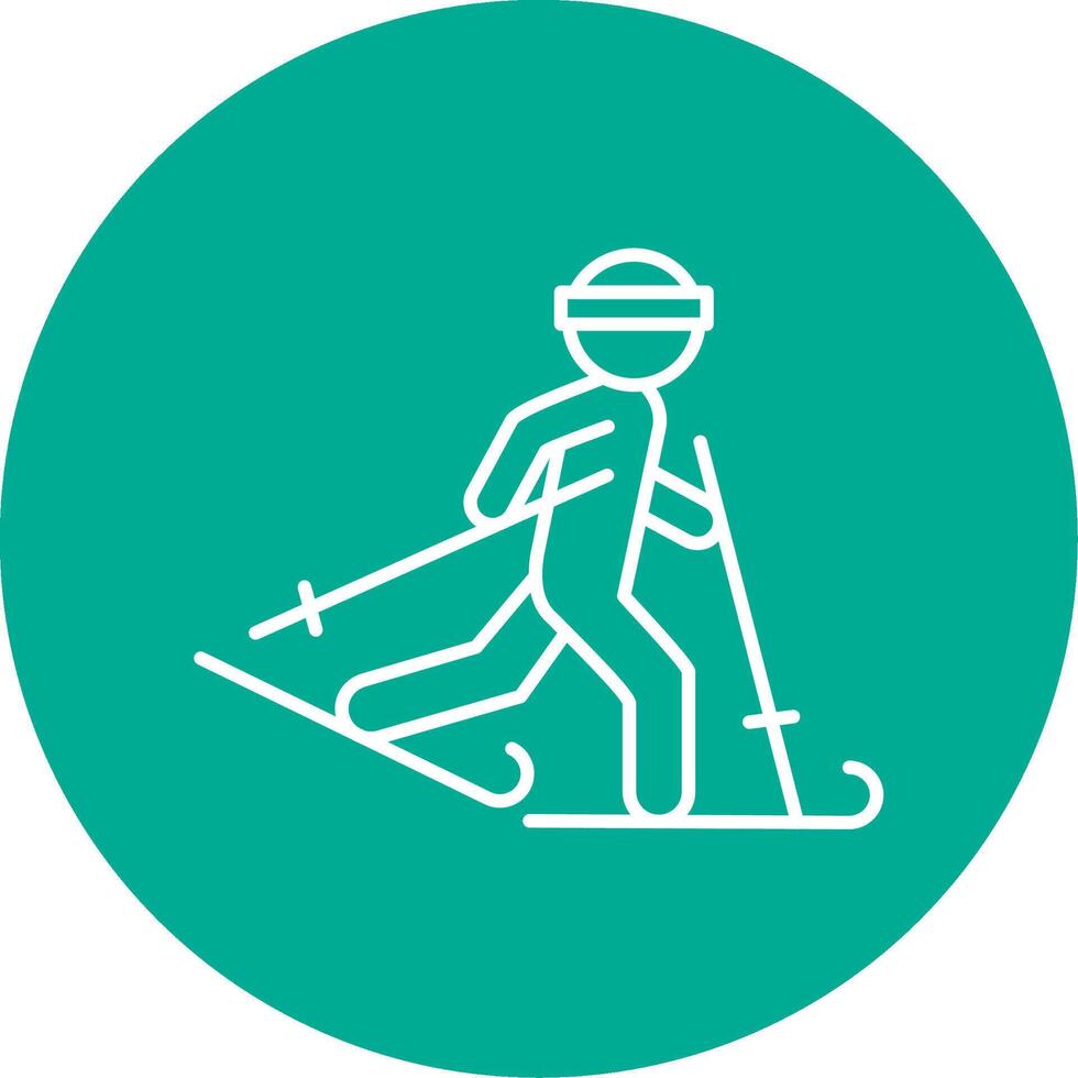 Ski Line Circle color Icon vector