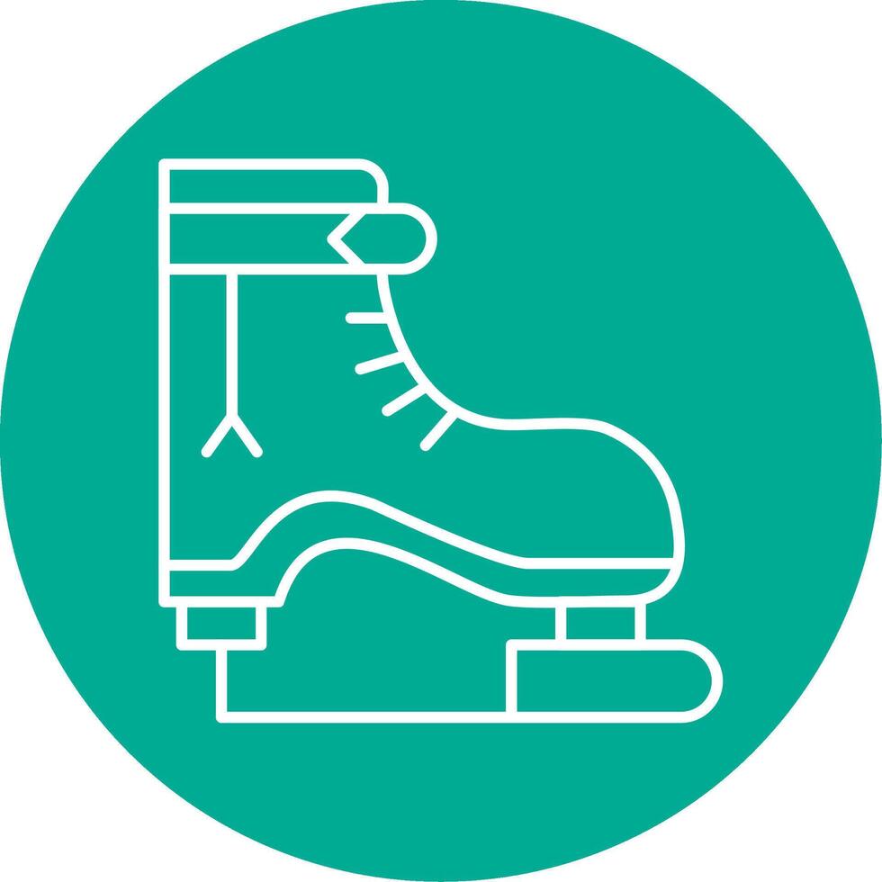Ice Skate Line Circle color Icon vector