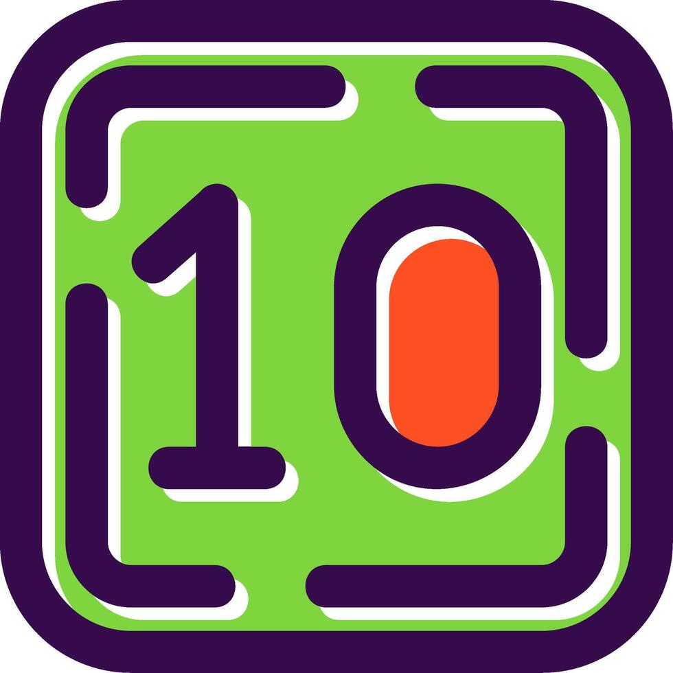 Ten Filled Icon vector