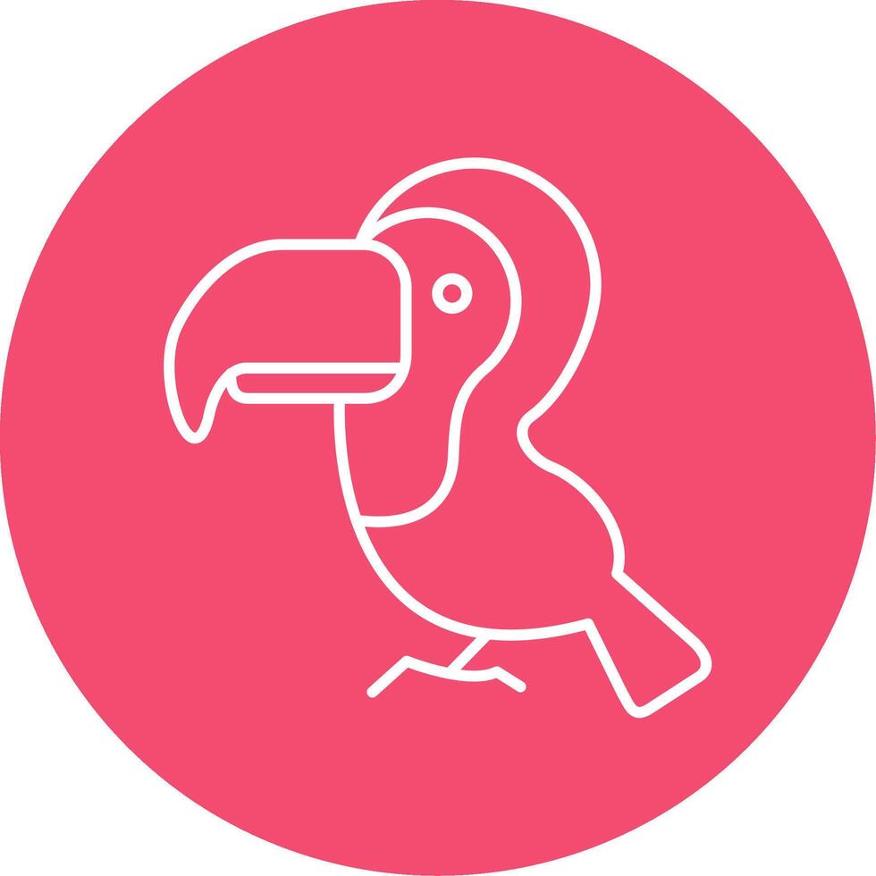 Toucan Line Circle color Icon vector