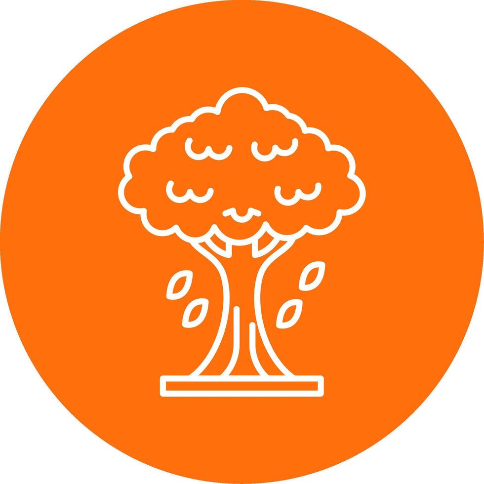 Tree Line Circle color Icon vector