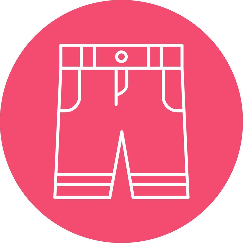 pantalones cortos línea circulo color icono vector