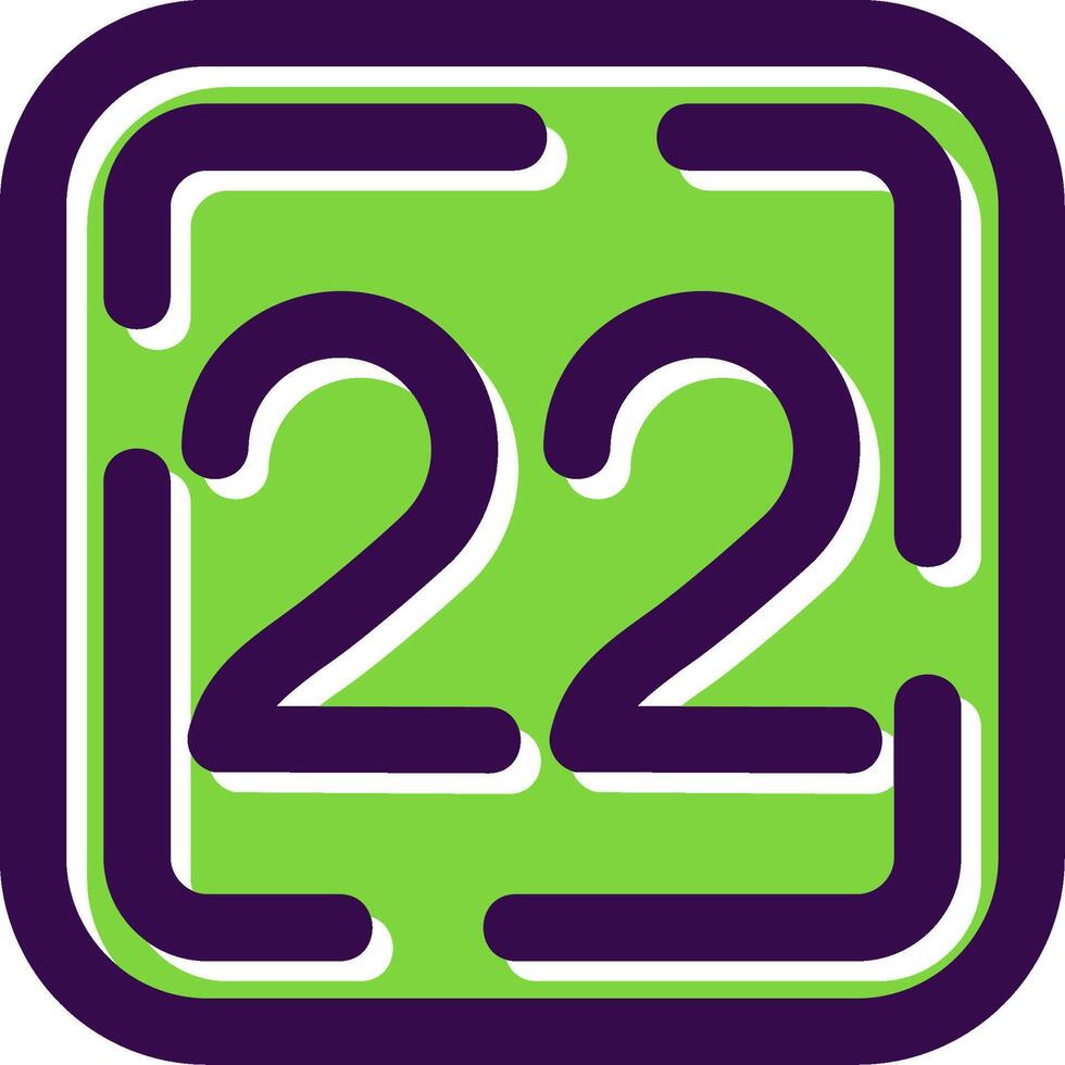 Twenty Two Filled Icon vector