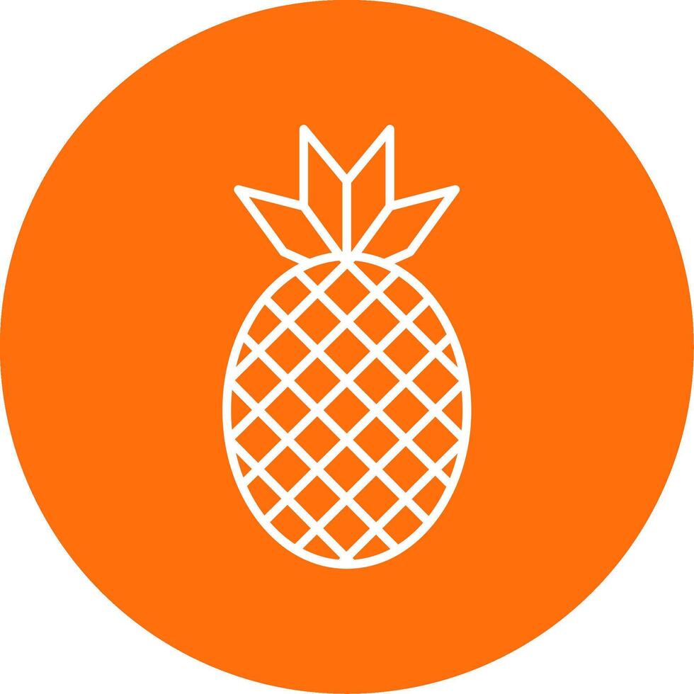 Pineapple Line Circle color Icon vector