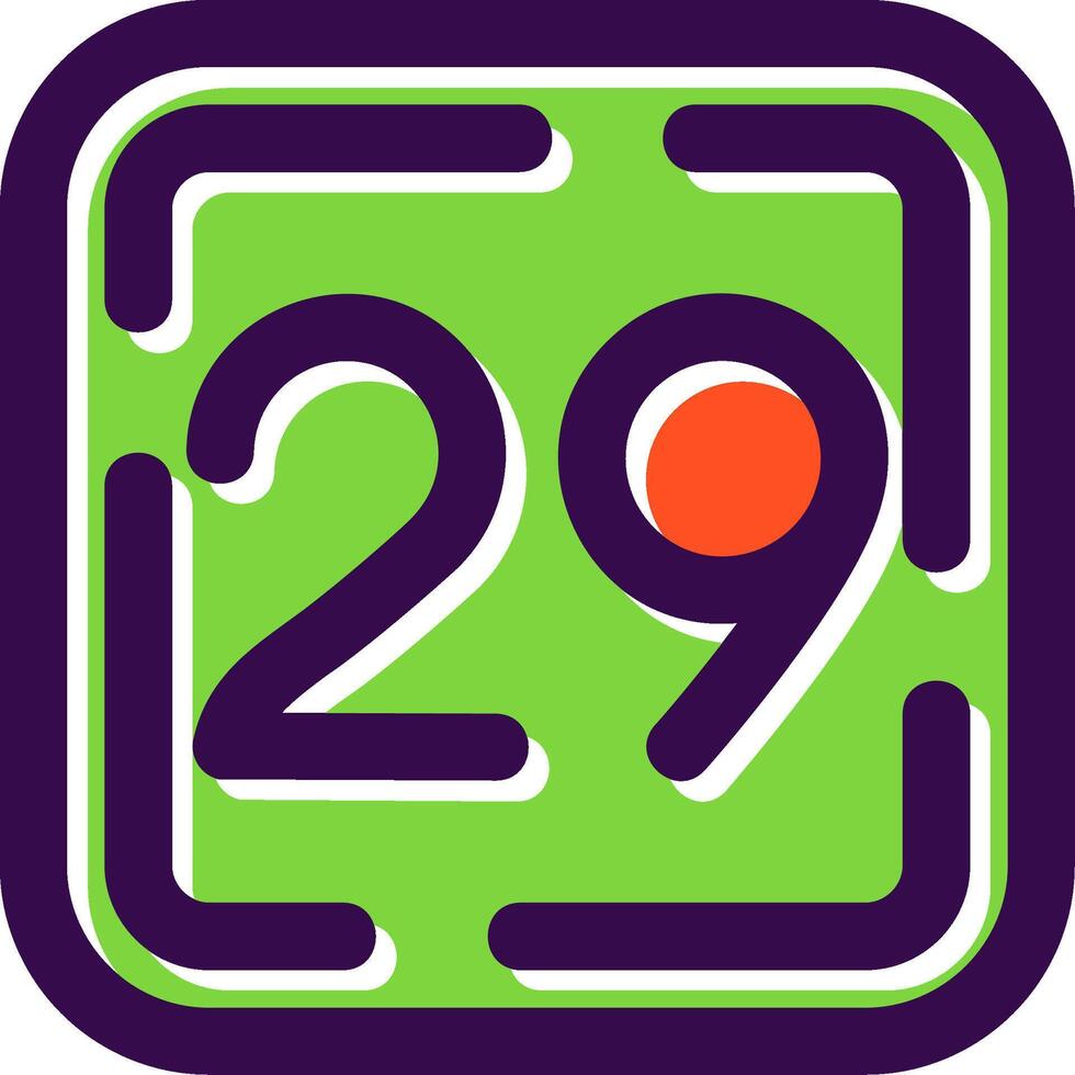 Twenty Nine Filled Icon vector