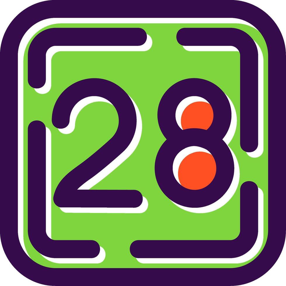 Twenty Eight Filled Icon vector