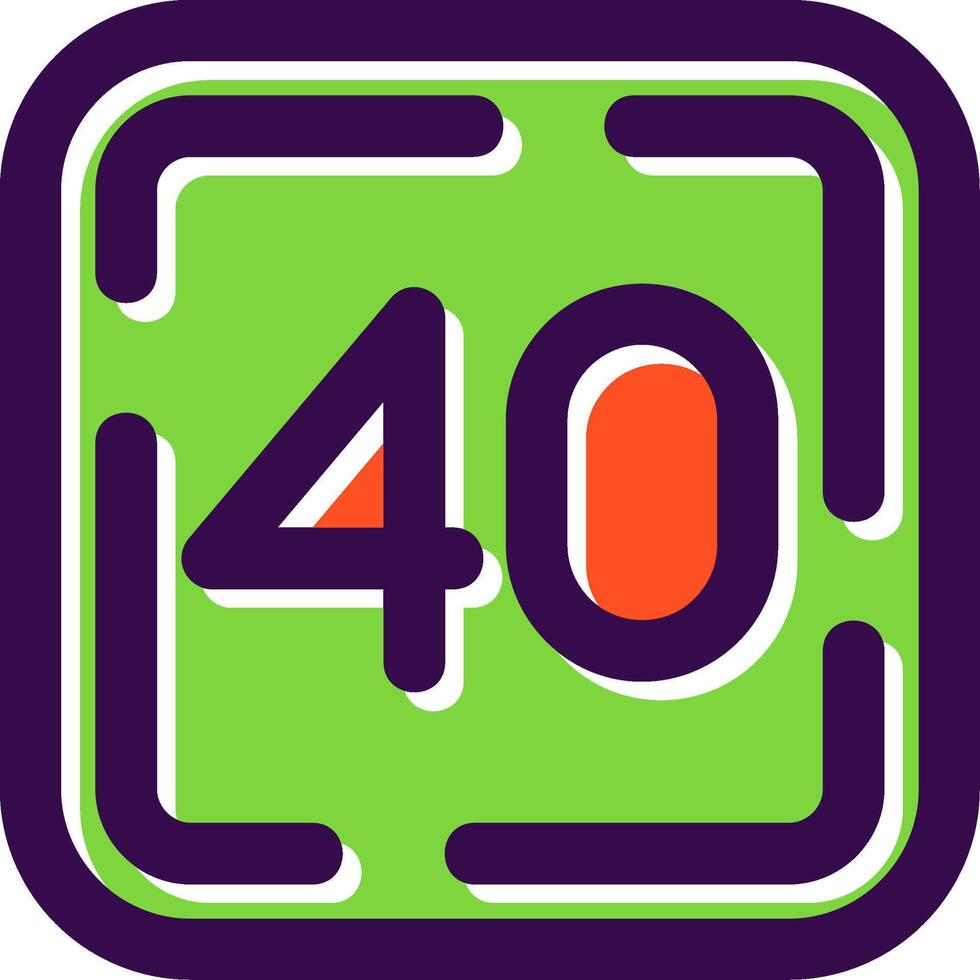 Forty Filled Icon vector