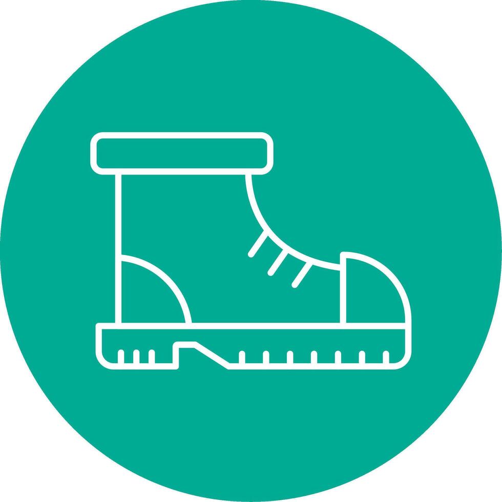 Boot Line Circle color Icon vector