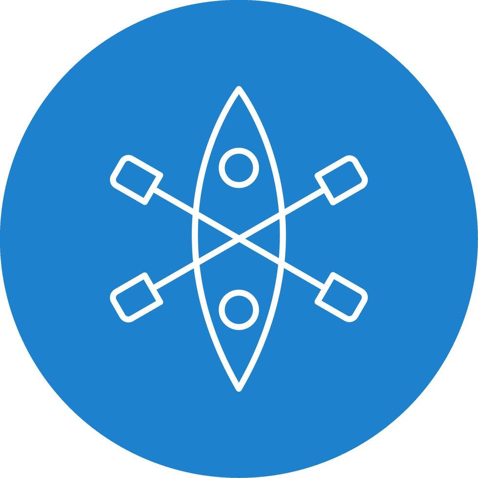 Kayak Line Circle color Icon vector