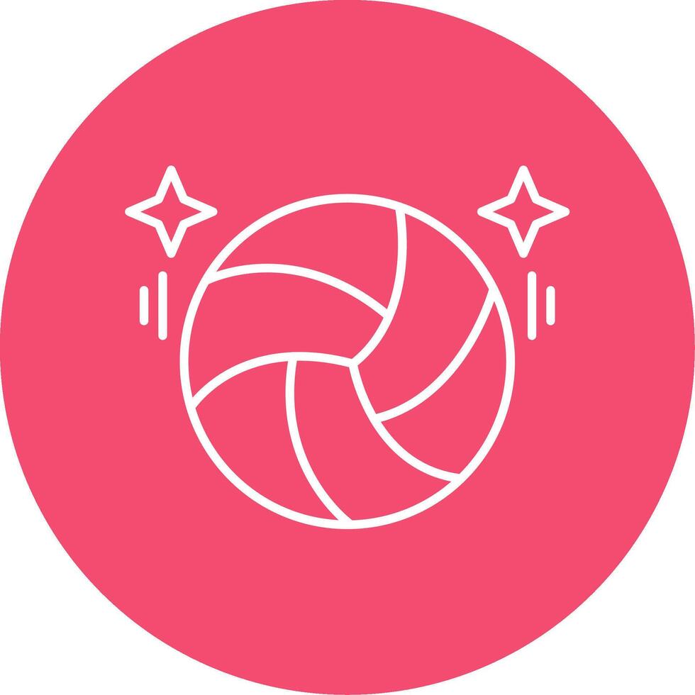 Volleyball Line Circle color Icon vector