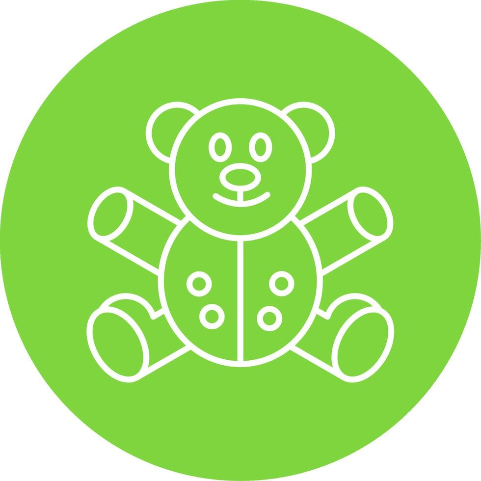 Bear Line Circle color Icon vector