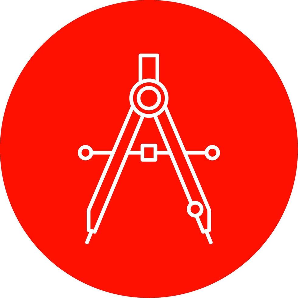 Drawing Compass Line Circle color Icon vector