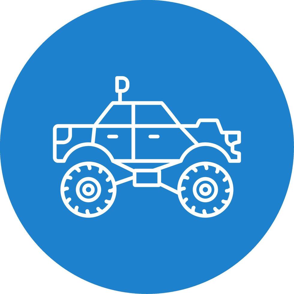 Monster Truck Line Circle color Icon vector