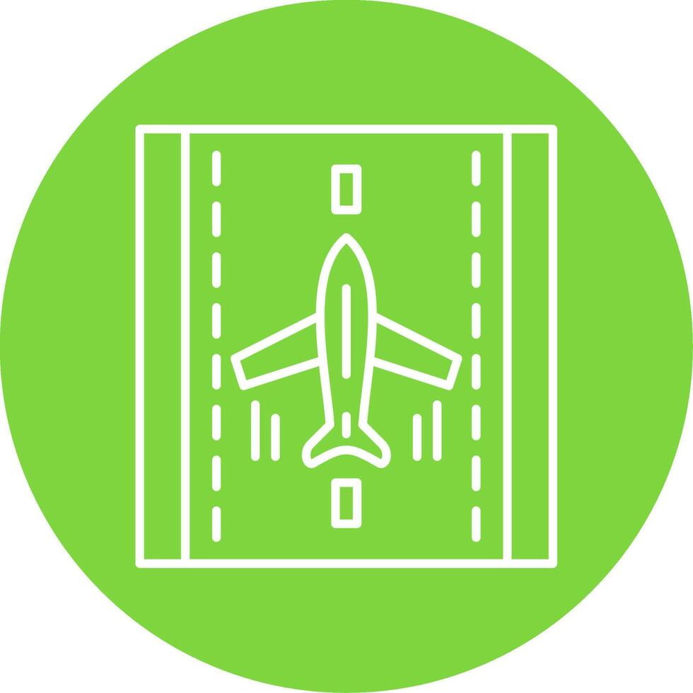 Landing Airplane Line Circle color Icon vector