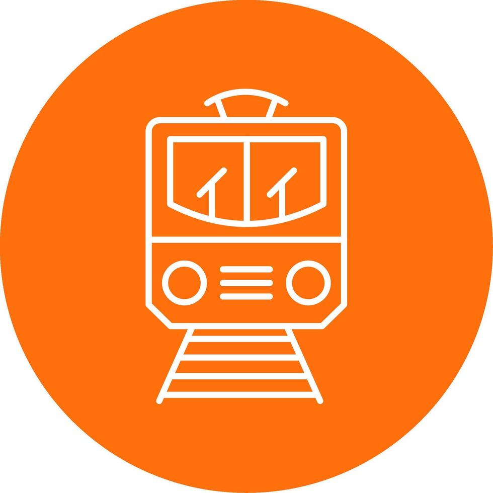 Train Line Circle color Icon vector