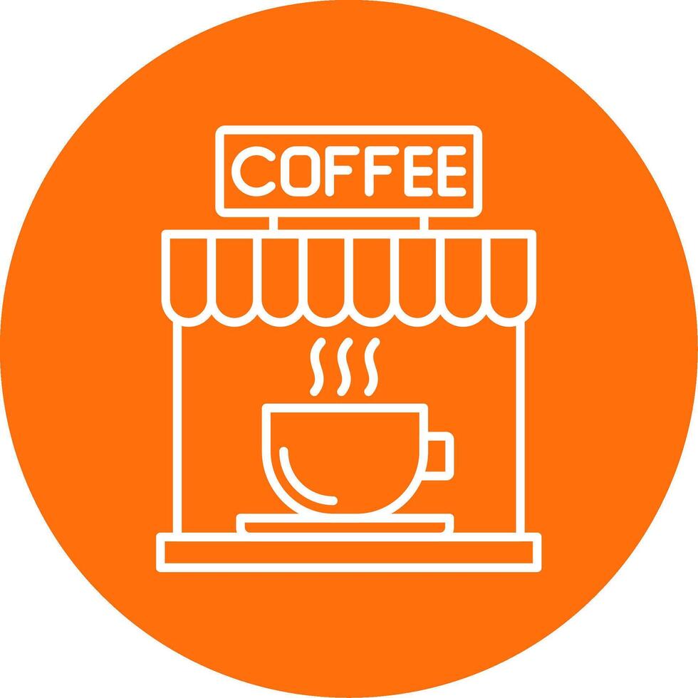 Coffee Line Circle color Icon vector