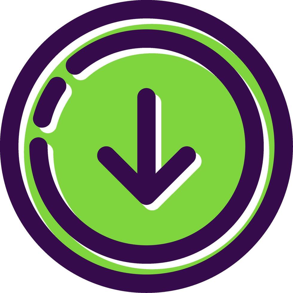 Down Filled Icon vector
