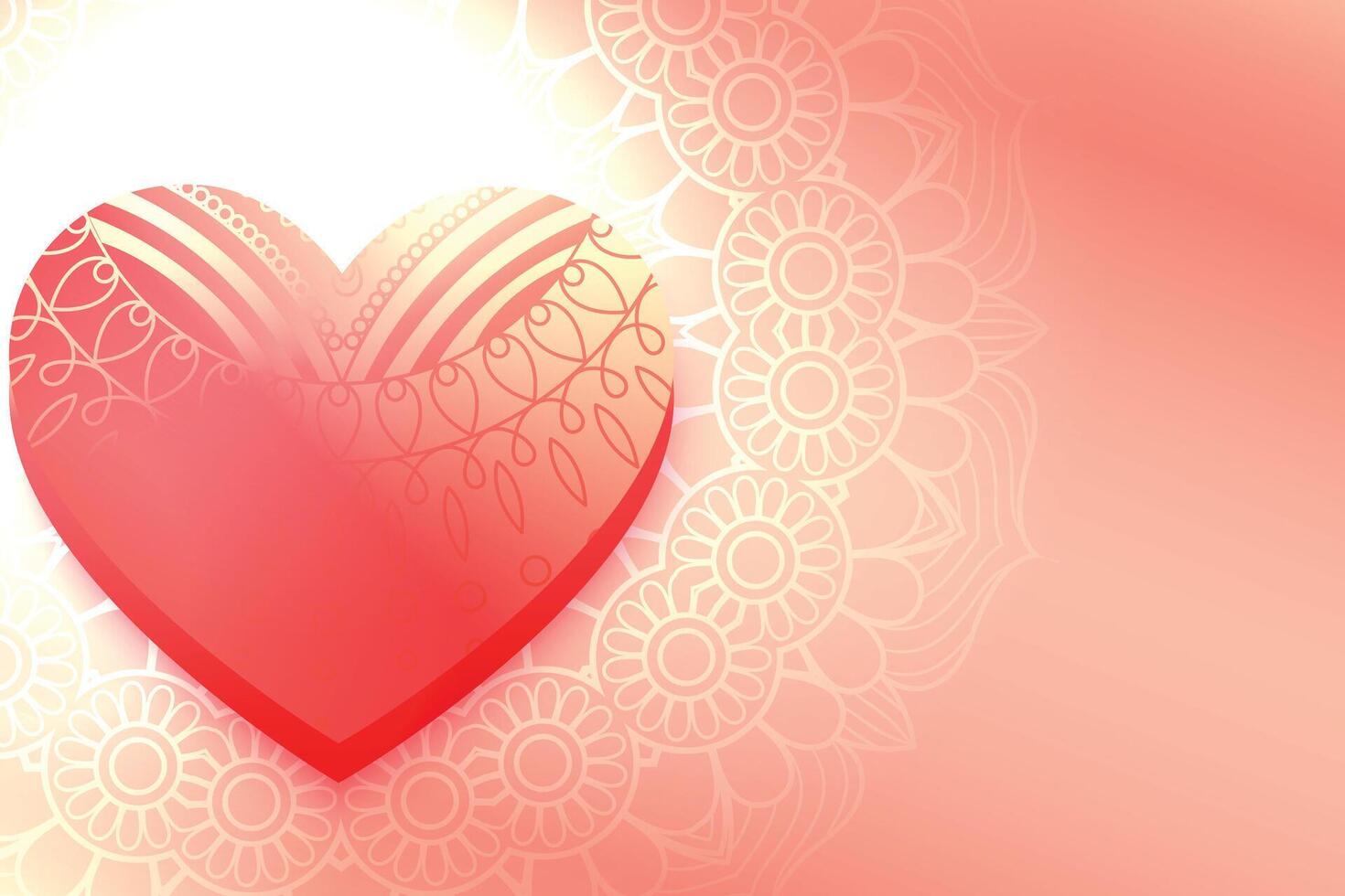 shiny decorative heart beautiful valentine day background vector