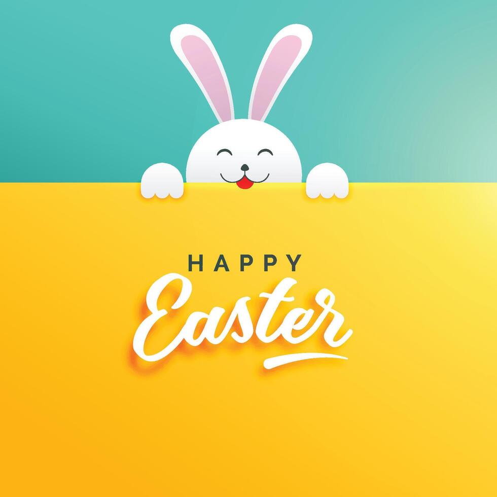 cute background of rabbit for happy easter vector
