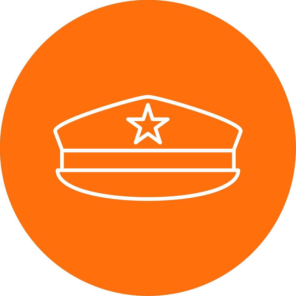 Military Hat Line Circle color Icon vector