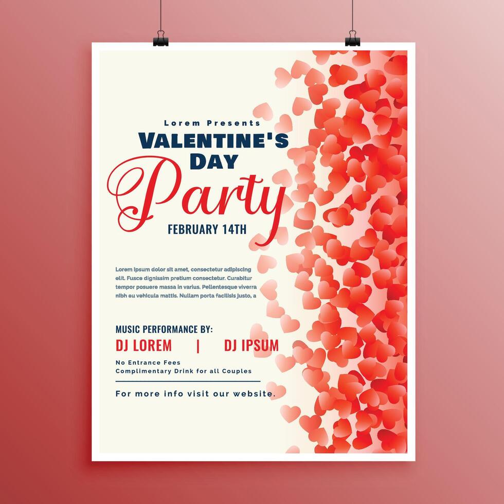 flyer design template for valentines day vector