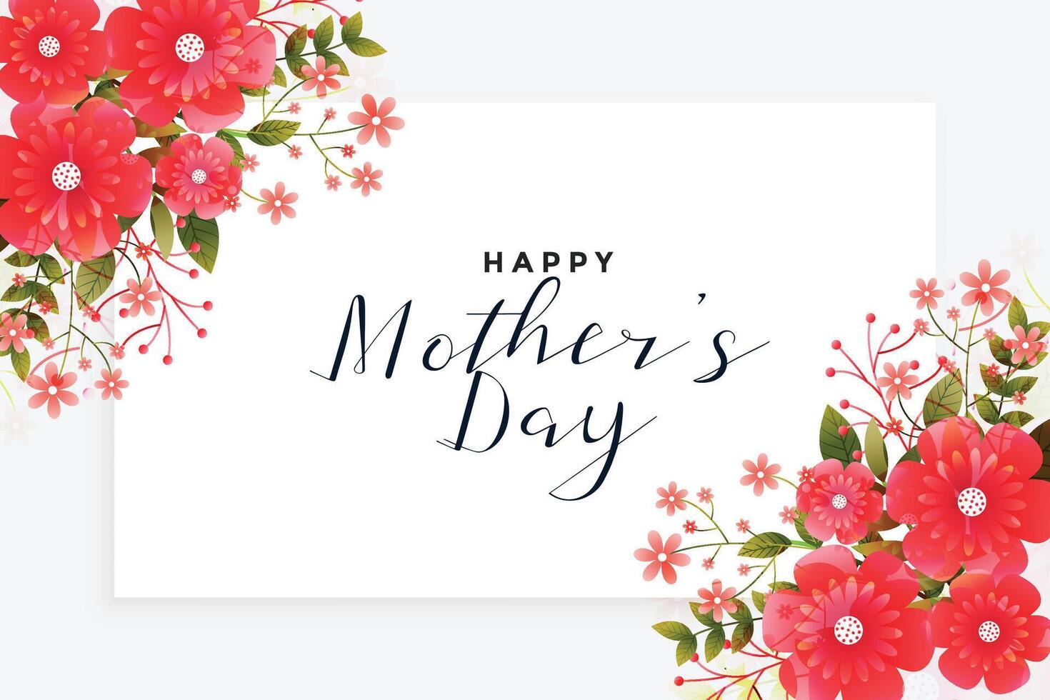 mother's day greeting with flower decoration vector