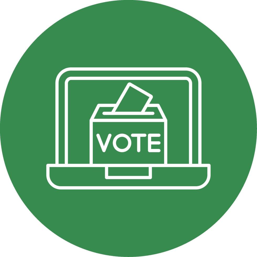 Online Voting Line Circle color Icon vector