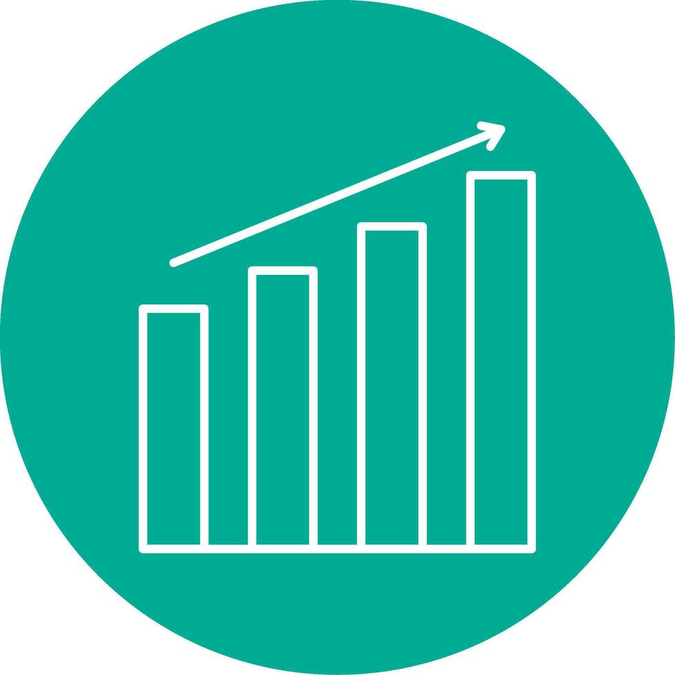 Bar Graph Line Circle color Icon vector