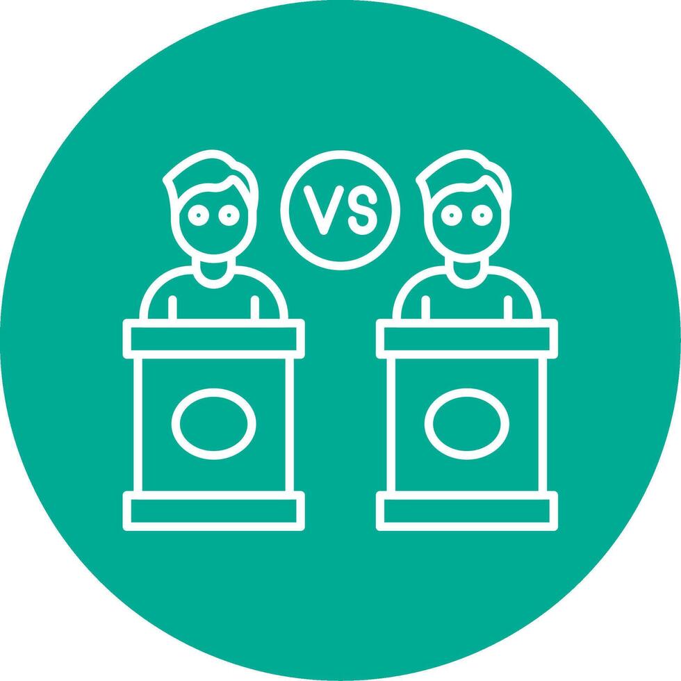 Debate Line Circle color Icon vector