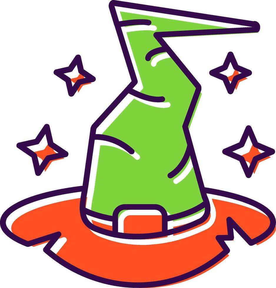 Witch hat Filled Icon vector