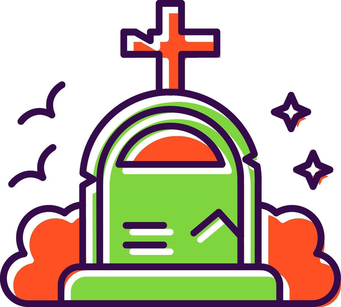 Grave Filled Icon vector