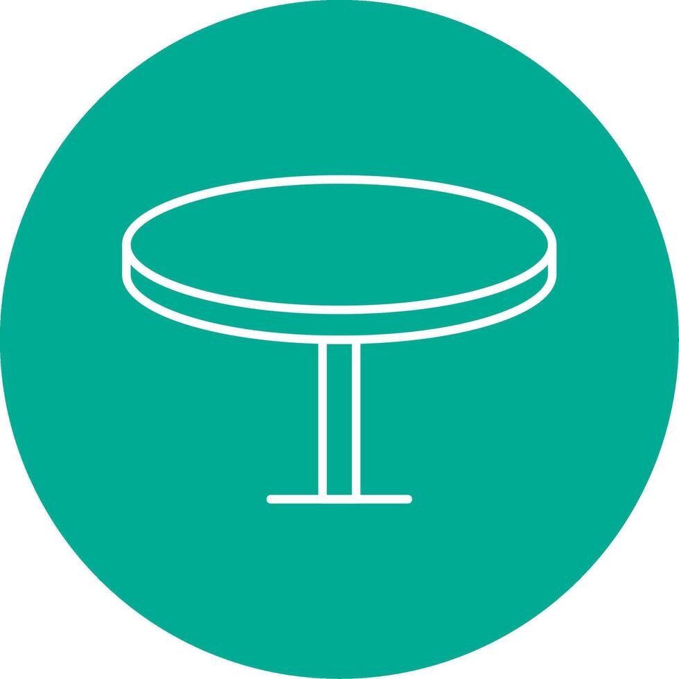 Round Table Line Circle color Icon vector