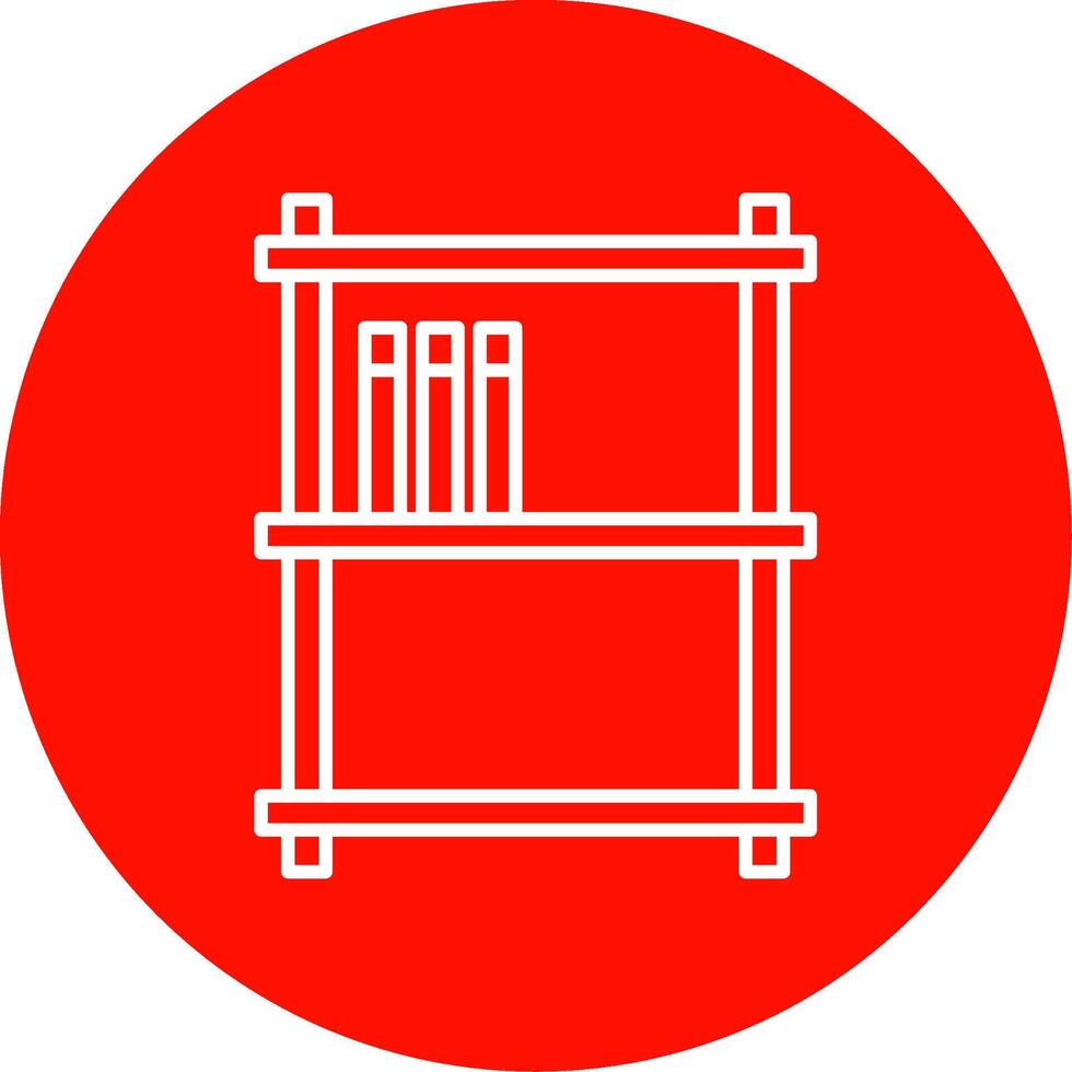 Book Shelves Line Circle color Icon vector