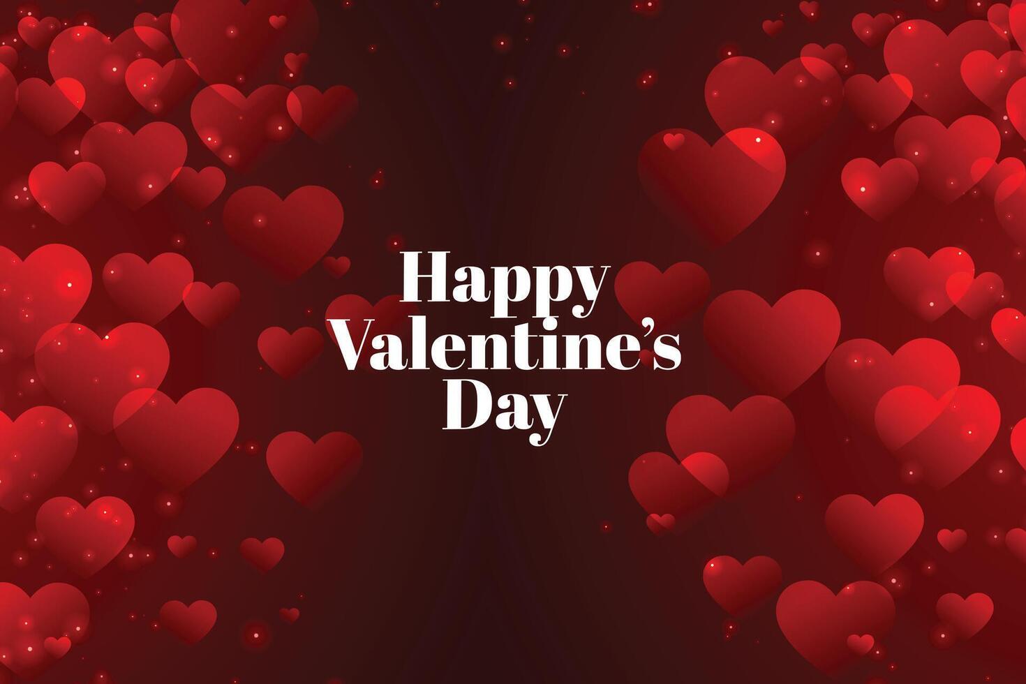 red valentines day background with many hearts vector