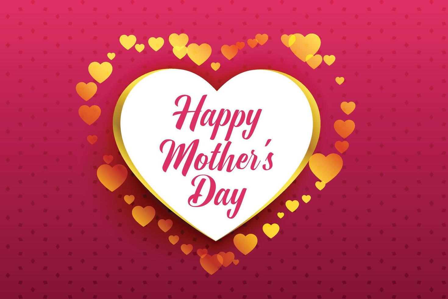 happy mother's day beautiful hearts background vector