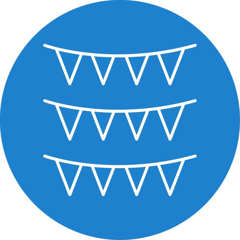 Bunting Line Circle color Icon vector