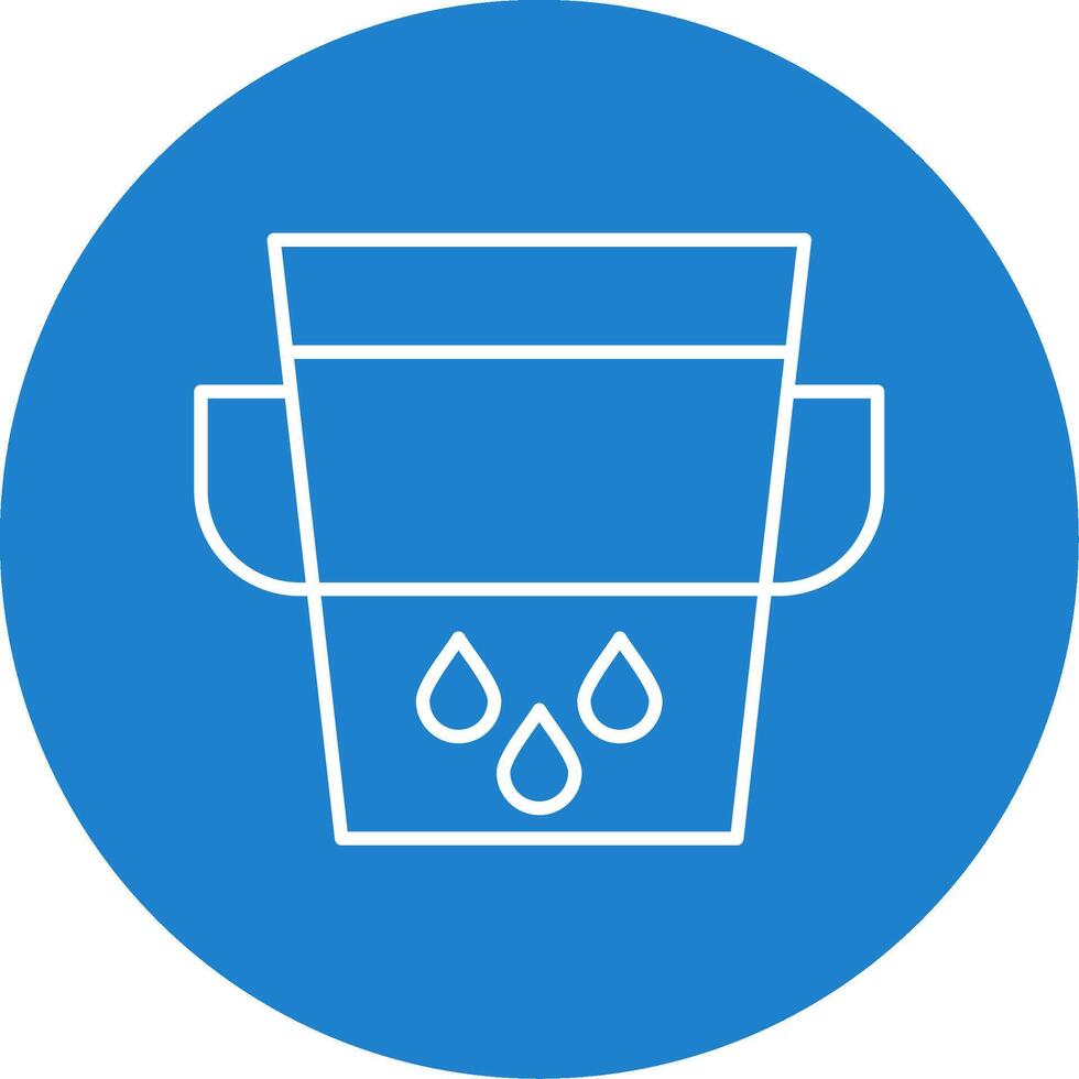 Water Bucket Line Circle color Icon vector