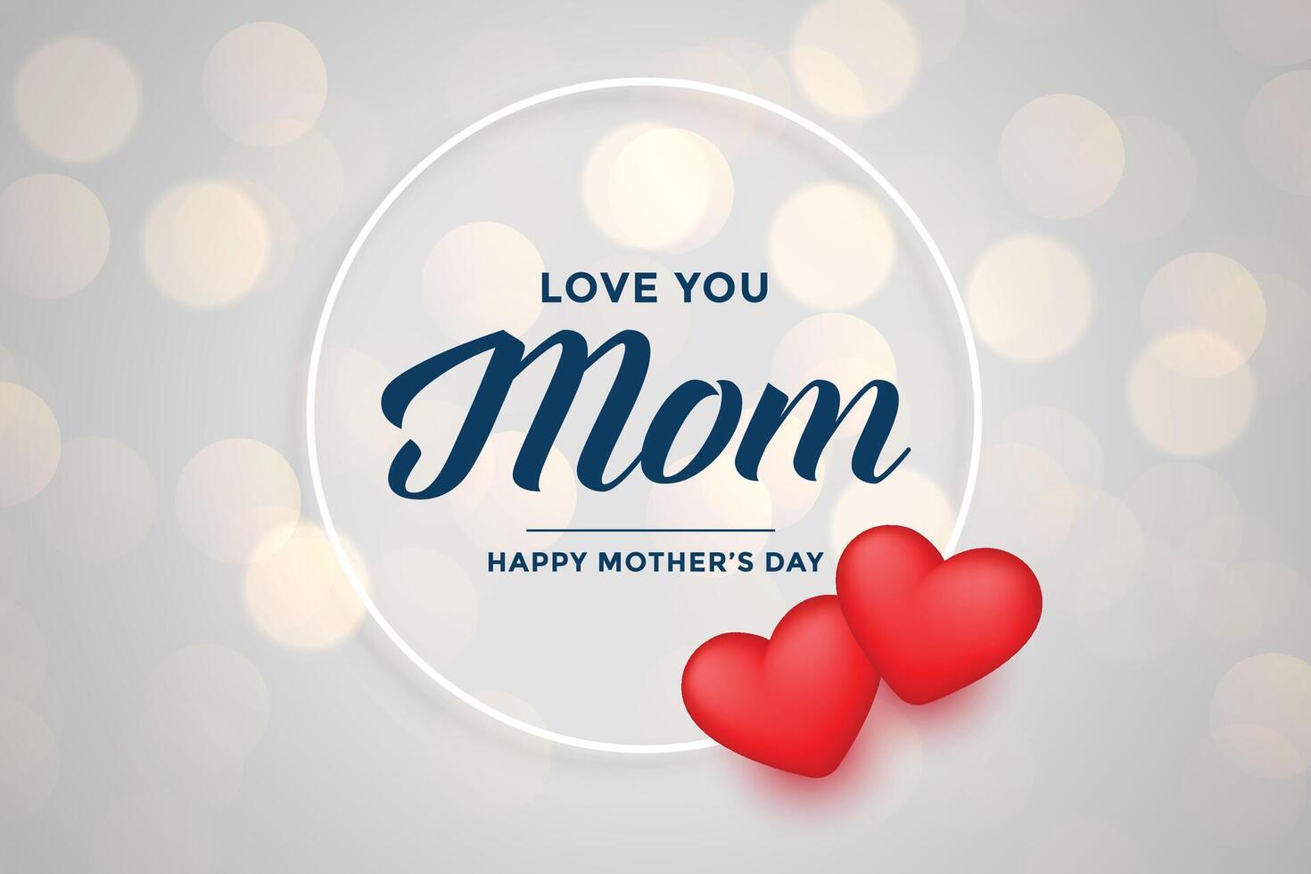 cute happy mother's day background with hearts vector