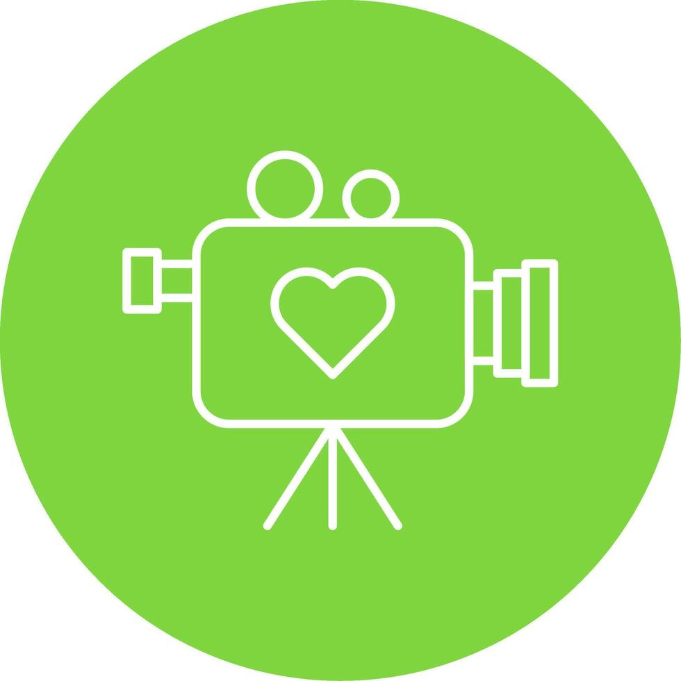 Wedding Video Line Circle color Icon vector