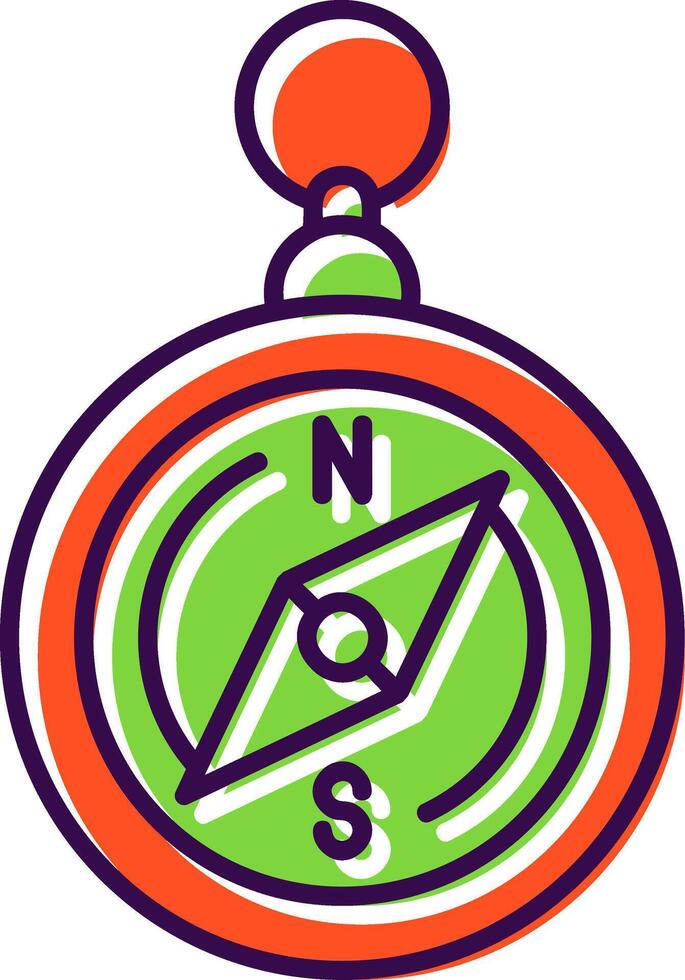 Compass Filled Icon vector